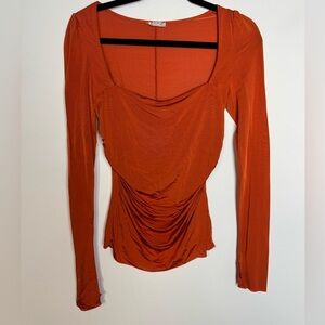 Free People Wind Down Layering Top Orange S
